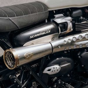 Pô Zard Full System Street Scrambler Tiger 70 Gold End Cap