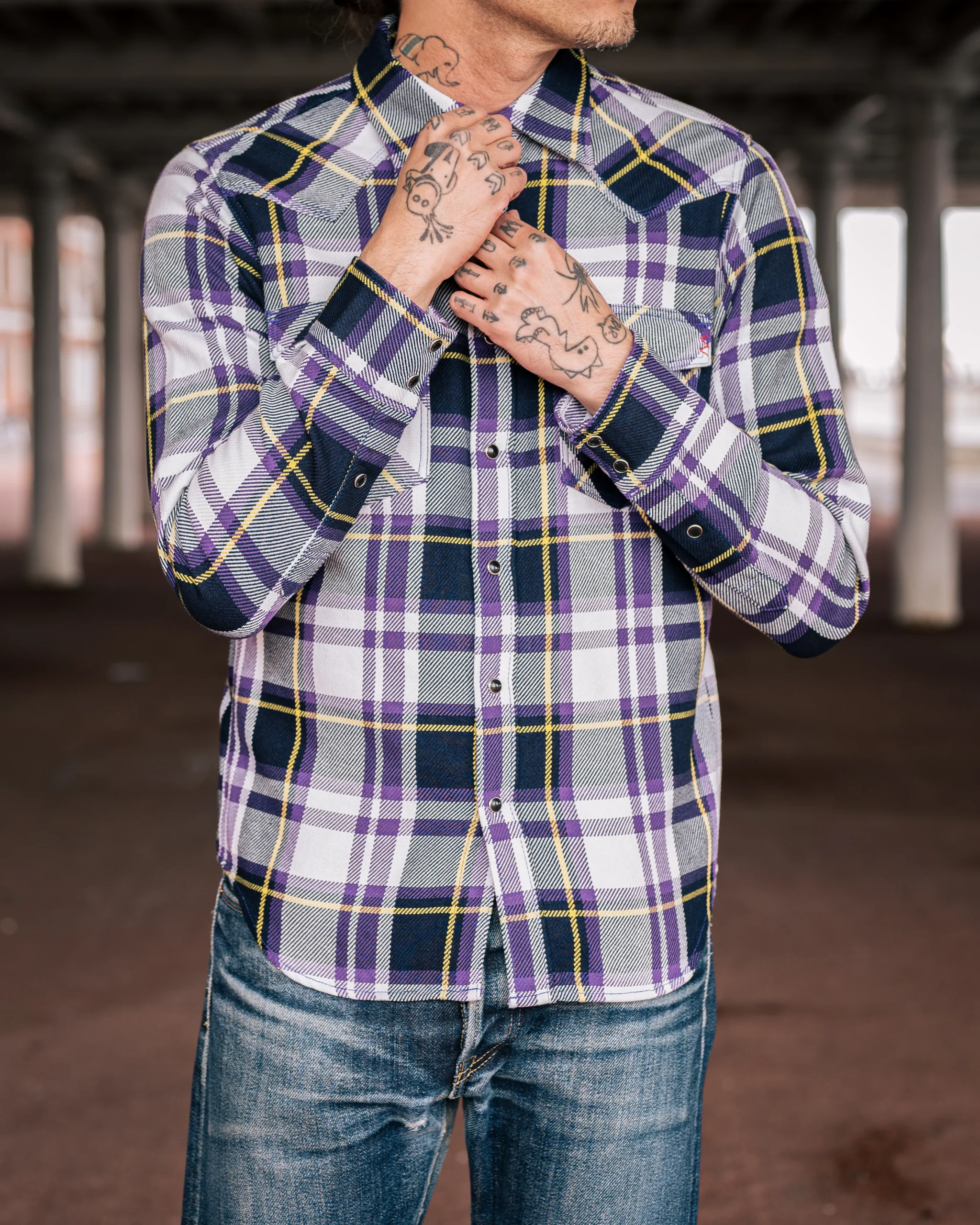 Iron Heart IHSH-390 9oz Selvedge American Check Western Shirt - Image 5