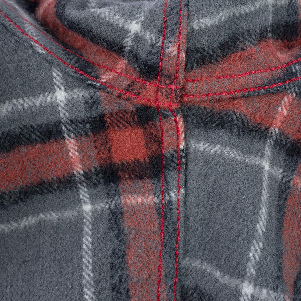 Iron Heart IHSH-369-GRY 12oz Slubby Heavy Flannel Herringbone Check Western Shirt - Grey - Image 5
