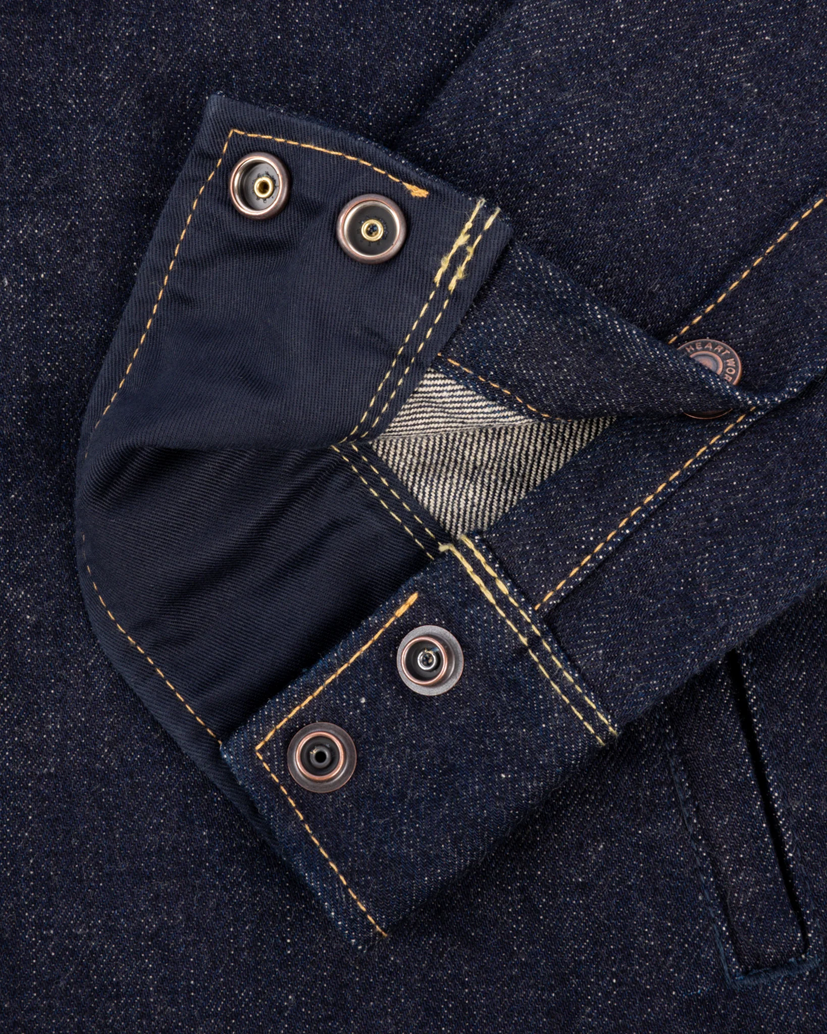Iron Heart IHSH-292-IND 18oz Vintage Selvedge Denim CPO Shirt - Indigo - Image 7