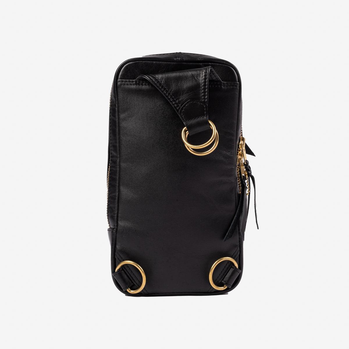 Iron Heart IHE-40 Rectangular Leather Diamond Stitched Shoulder Bag - Black - Image 4