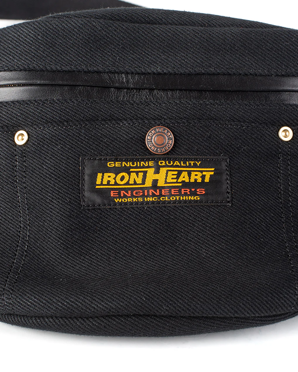 Iron Heart IHE-37 21oz Denim Waist Bag - SuperBlack - Image 5