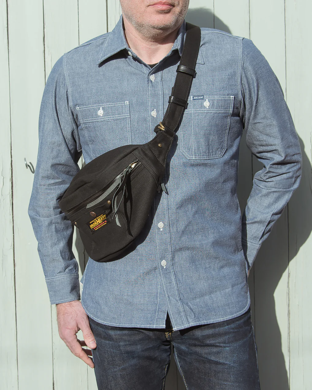 Iron Heart IHE-37 21oz Denim Waist Bag - SuperBlack - Image 9