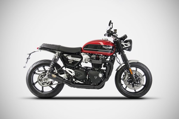 Pô Zard Full System 2>1 Black Coating + Carbon End Cap - Speed Twin 1200 - Image 3