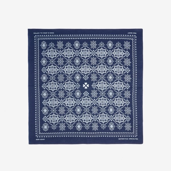 Iron Heart IHG-052-IND “Bell” Print Bandana - Indigo