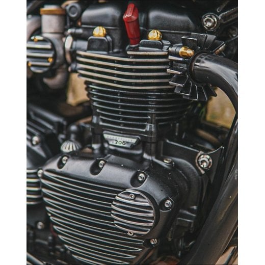 Kẹp Cổ Pô Motone LC Finned Exhaust Clamps – Đen Mờ Viền Xi Bóng - MMU505 - Image 7