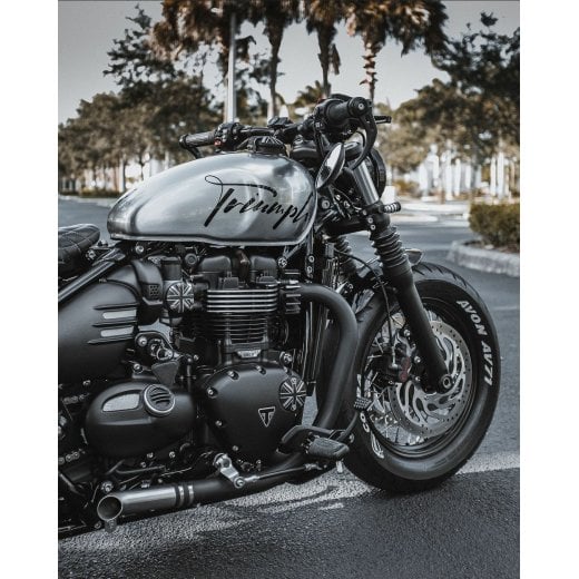 Kẹp Cổ Pô Motone LC Finned Exhaust Clamps – Đen Mờ Viền Xi Bóng - MMU505 - Image 6