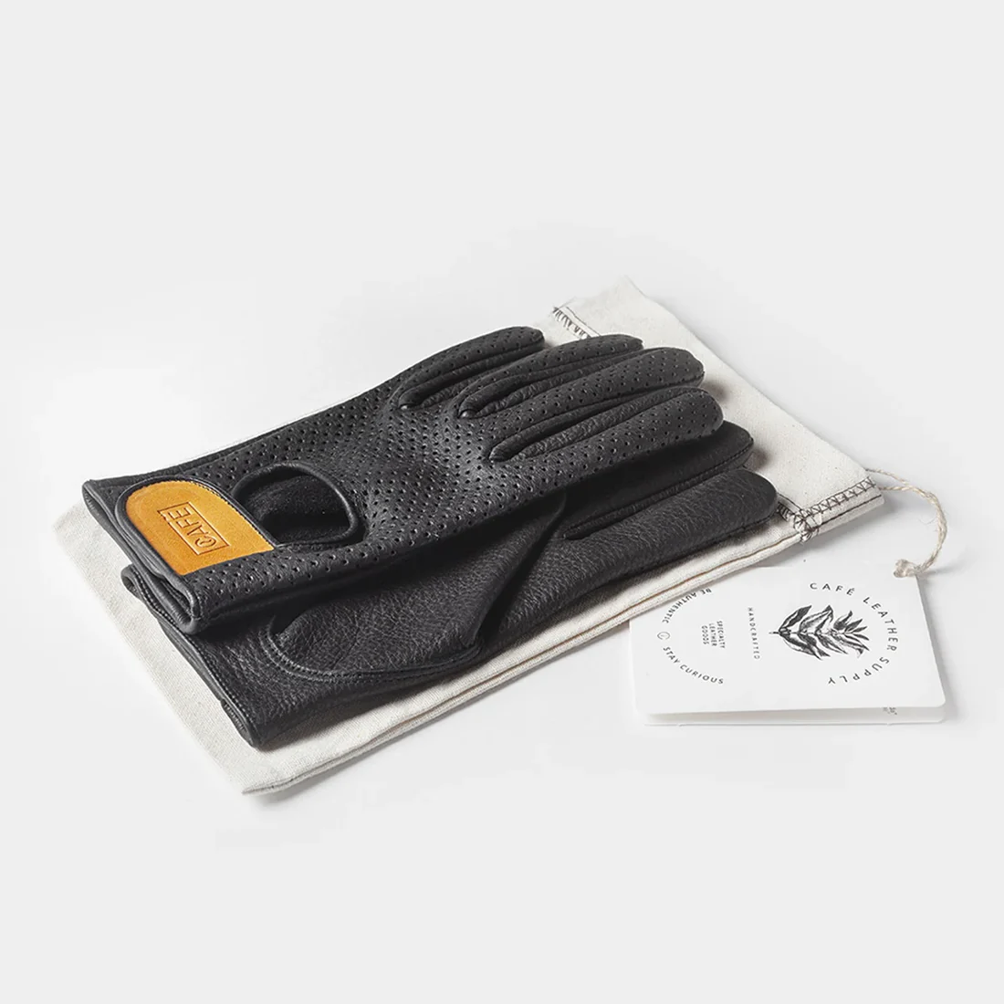 Cafe Leather The Dirt Gloves Deerskin - Black - Image 5
