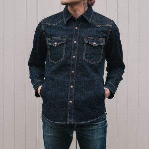 Iron Heart IHSH-292-IND 18oz Vintage Selvedge Denim CPO Shirt - Indigo