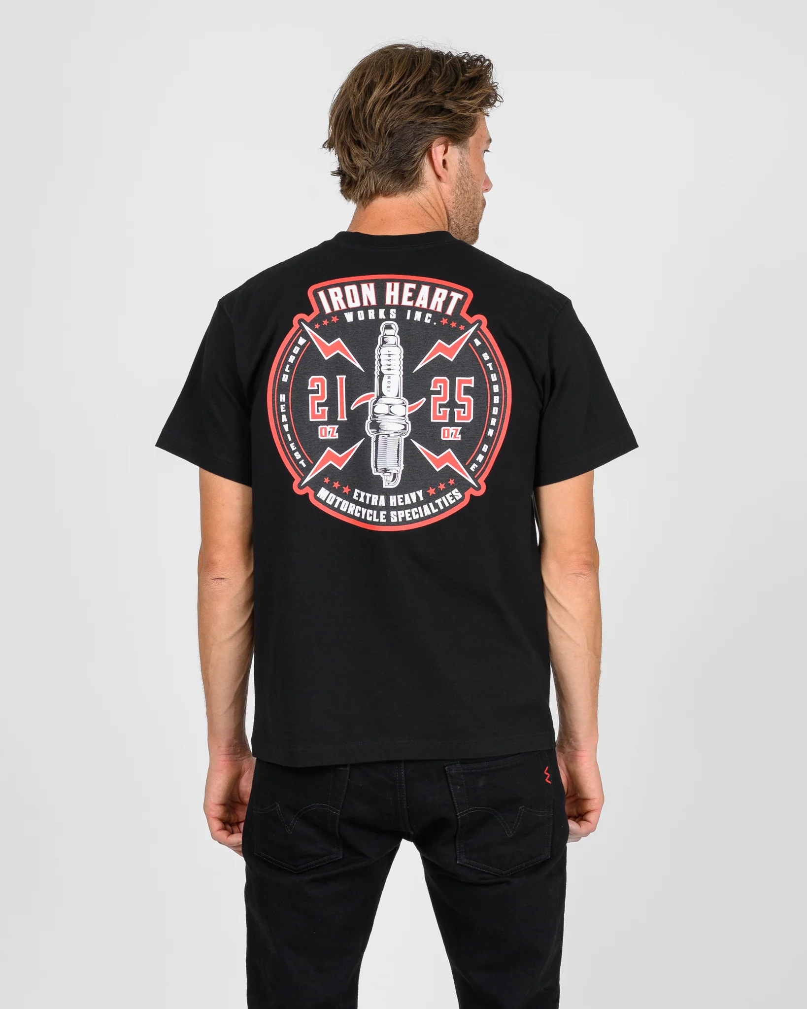 Iron Heart IHT-2503 7.5oz Printed Loopwheel Crew Neck T-Shirt - Image 5