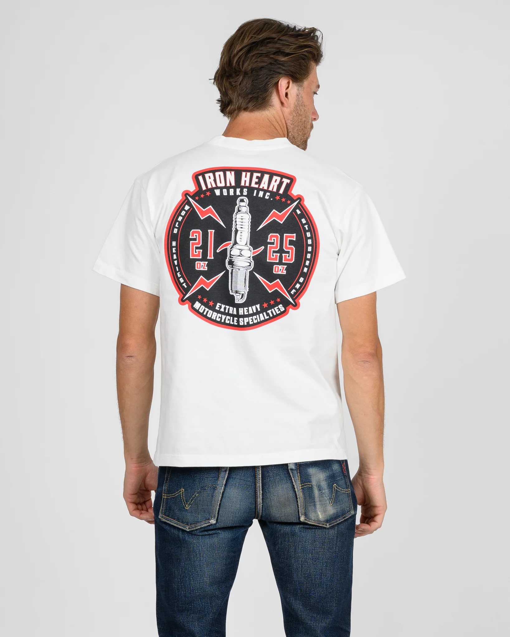 Iron Heart IHT-2503 7.5oz Printed Loopwheel Crew Neck T-Shirt - Image 10