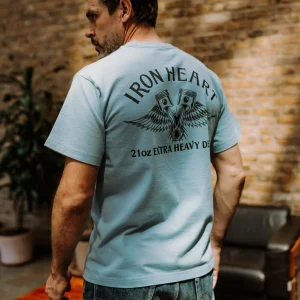 Iron Heart IHT-2502 7.5oz Printed Loopwheel Crew Neck T-Shirt