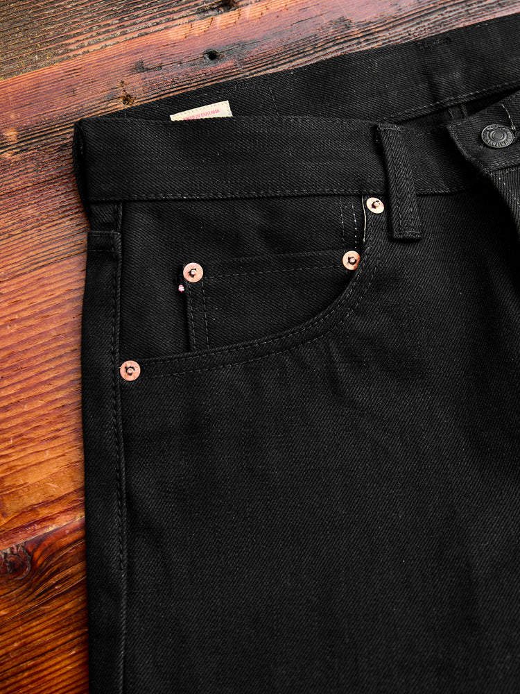 Momotaro 0306-B 15.7oz Black Selvedge Denim - Tight Tapered Fit - Image 4