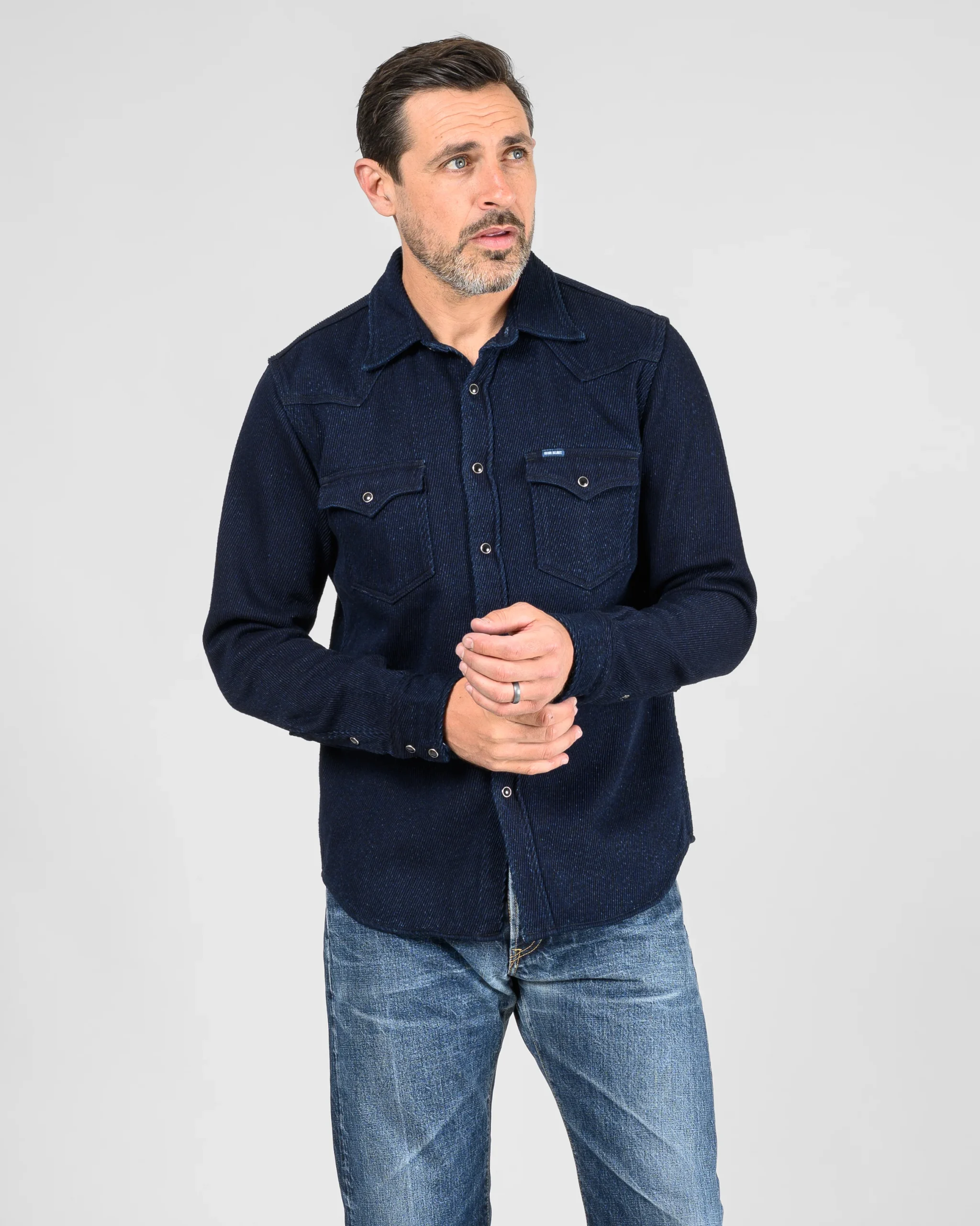 Iron Heart IHSH-208-IND Kersey Western Shirt - Indigo - Image 15