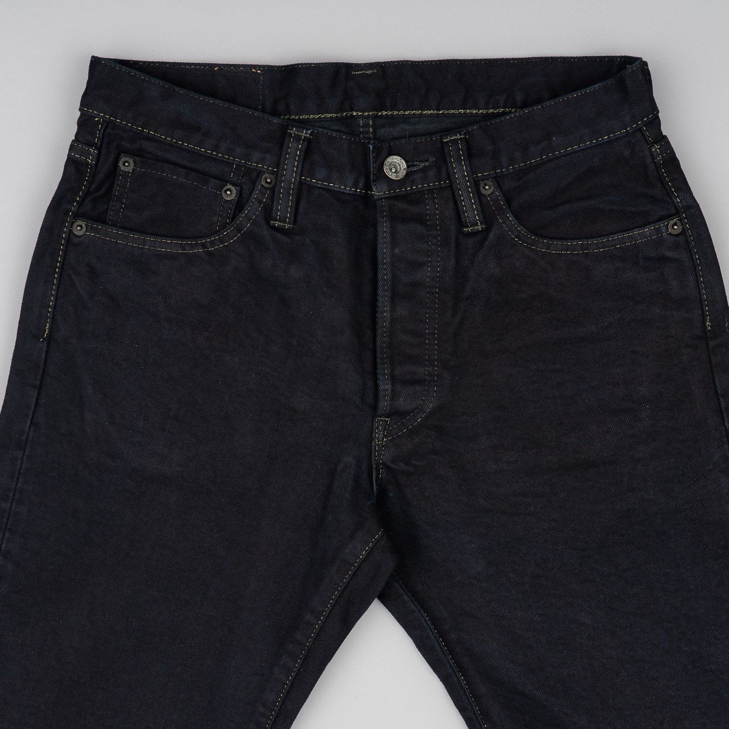 Iron Heart IH-634S-142OD 14oz Selvedge Denim Straight Cut Jeans - Indigo Overdyed Black - Image 7