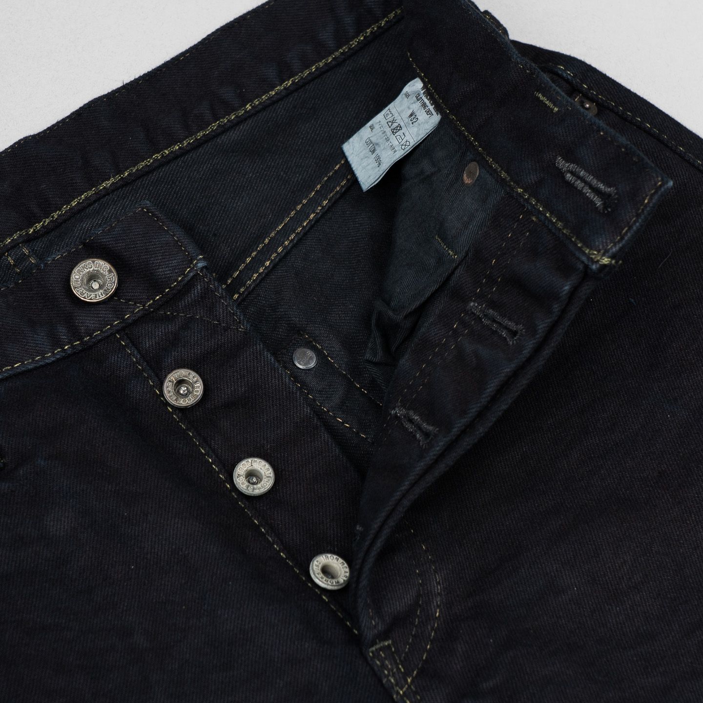 Iron Heart IH-634S-142OD 14oz Selvedge Denim Straight Cut Jeans - Indigo Overdyed Black - Image 6