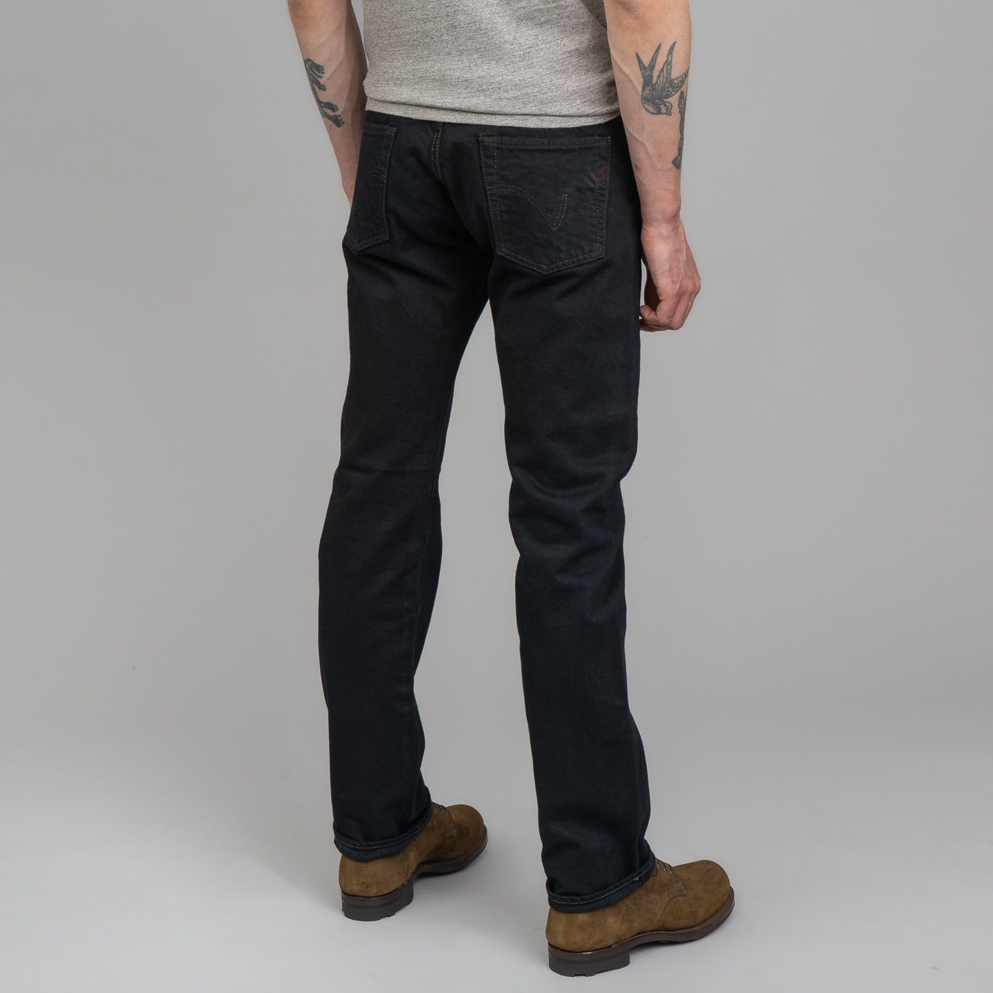 Iron Heart IH-634S-142OD 14oz Selvedge Denim Straight Cut Jeans - Indigo Overdyed Black - Image 10