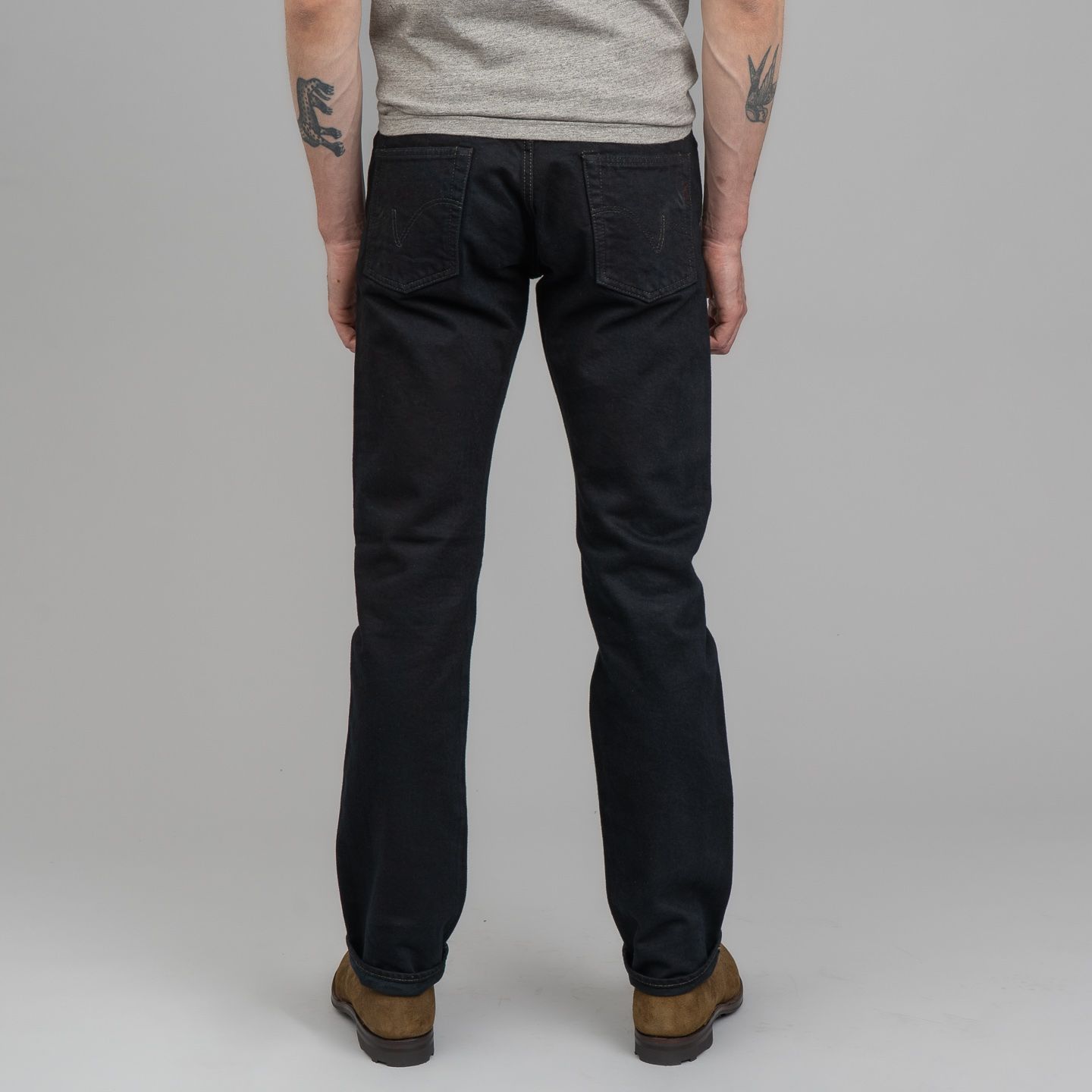 Iron Heart IH-634S-142OD 14oz Selvedge Denim Straight Cut Jeans - Indigo Overdyed Black - Image 9