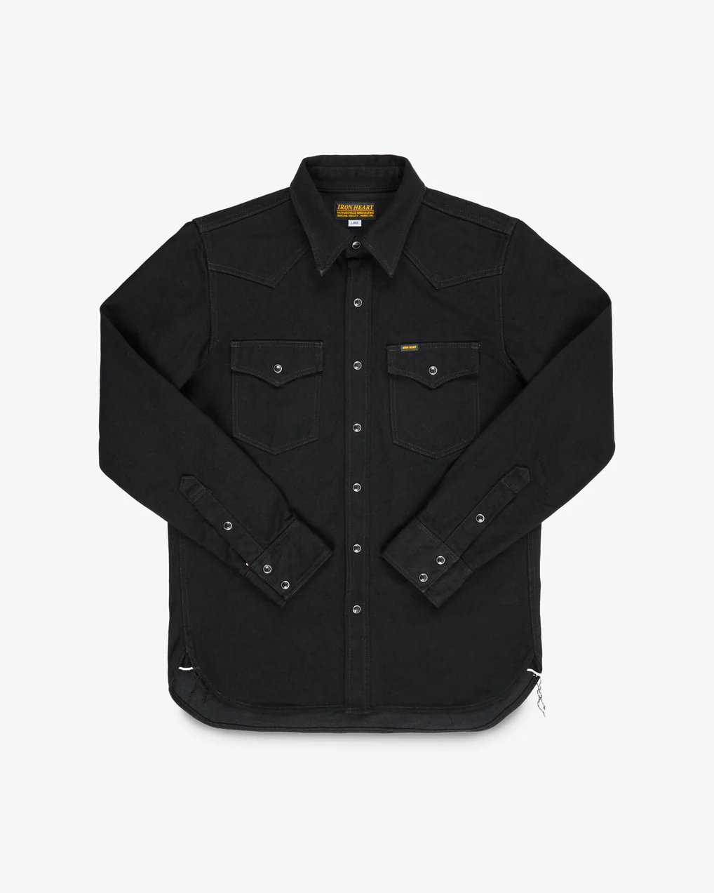 Iron Heart IHSH-295-BB 14oz Selvedge Denim Western Shirt Black/ Black