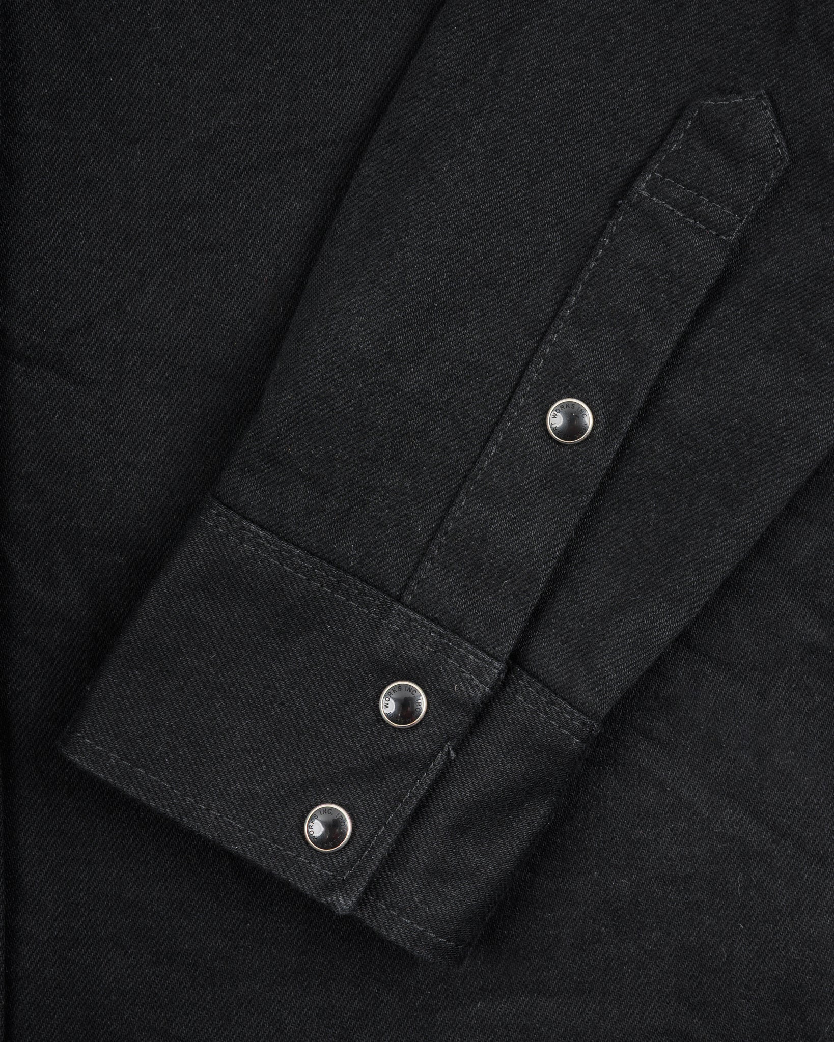 Iron Heart IHSH-295-BB 14oz Selvedge Denim Western Shirt Black/ Black - Image 11