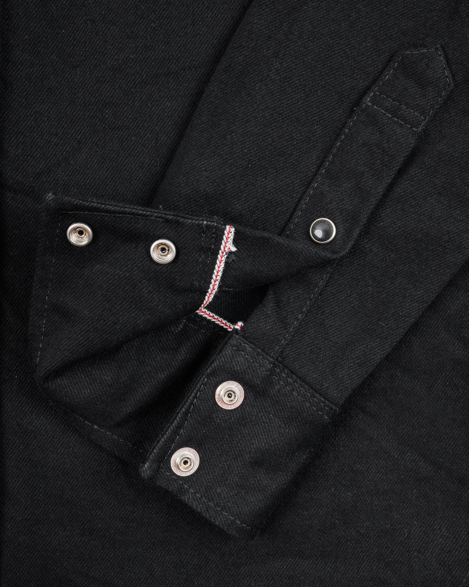 Iron Heart IHSH-295-BB 14oz Selvedge Denim Western Shirt Black/ Black - Image 10