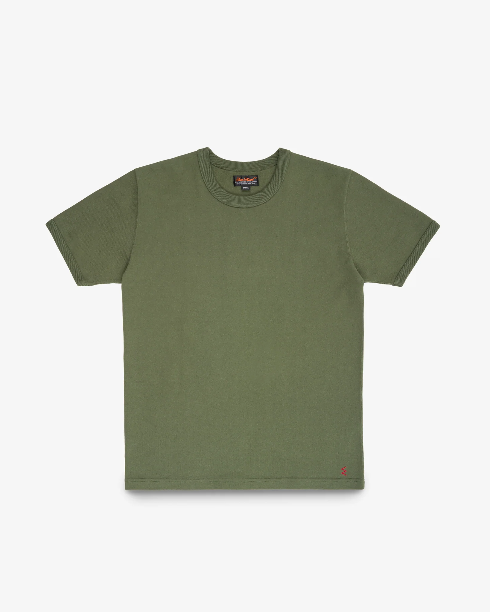 Iron Heart IHT-1600-OLV 11oz Crew Neck Short Sleeved T-Shirt