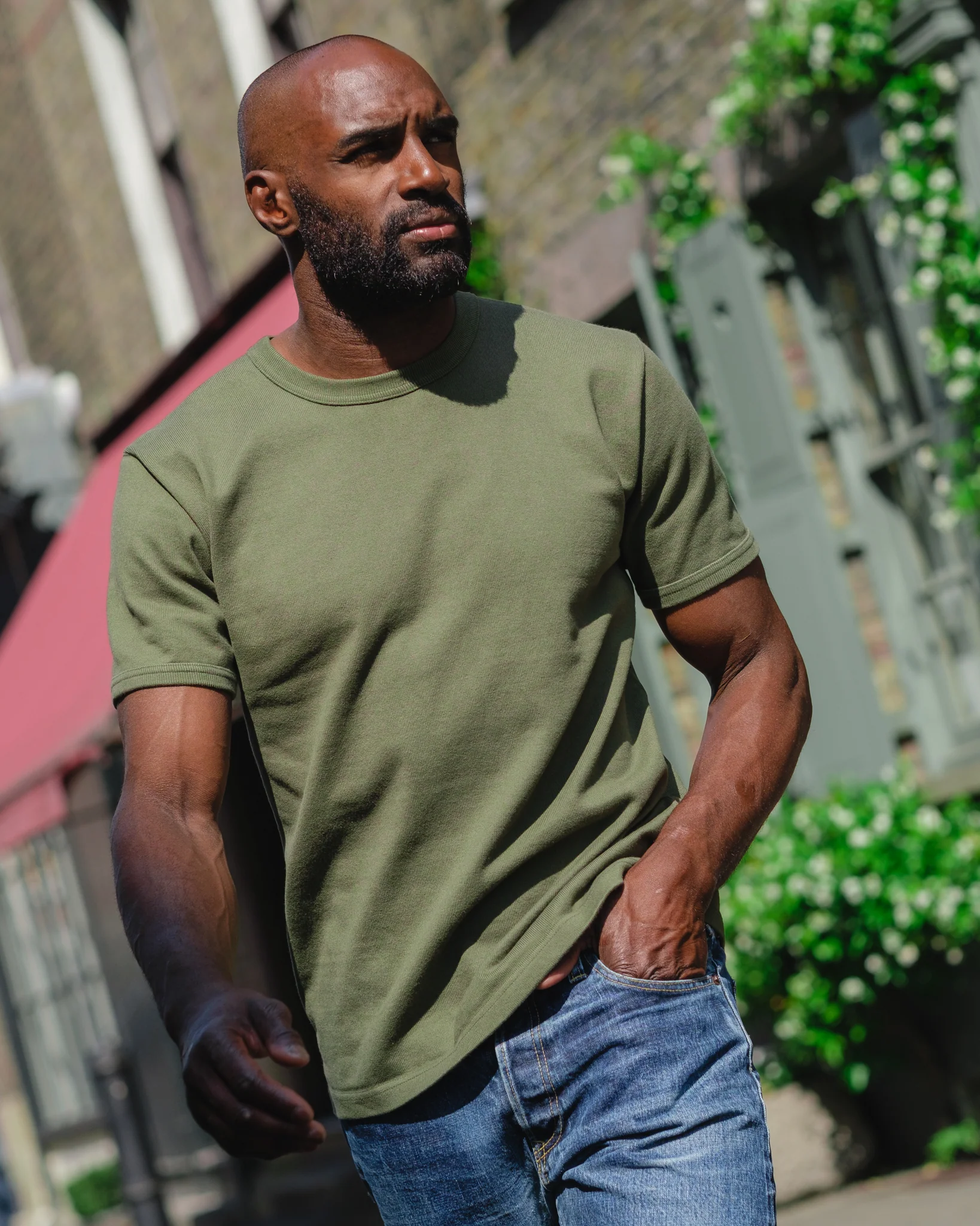 Iron Heart IHT-1600-OLV 11oz Crew Neck Short Sleeved T-Shirt - Image 8