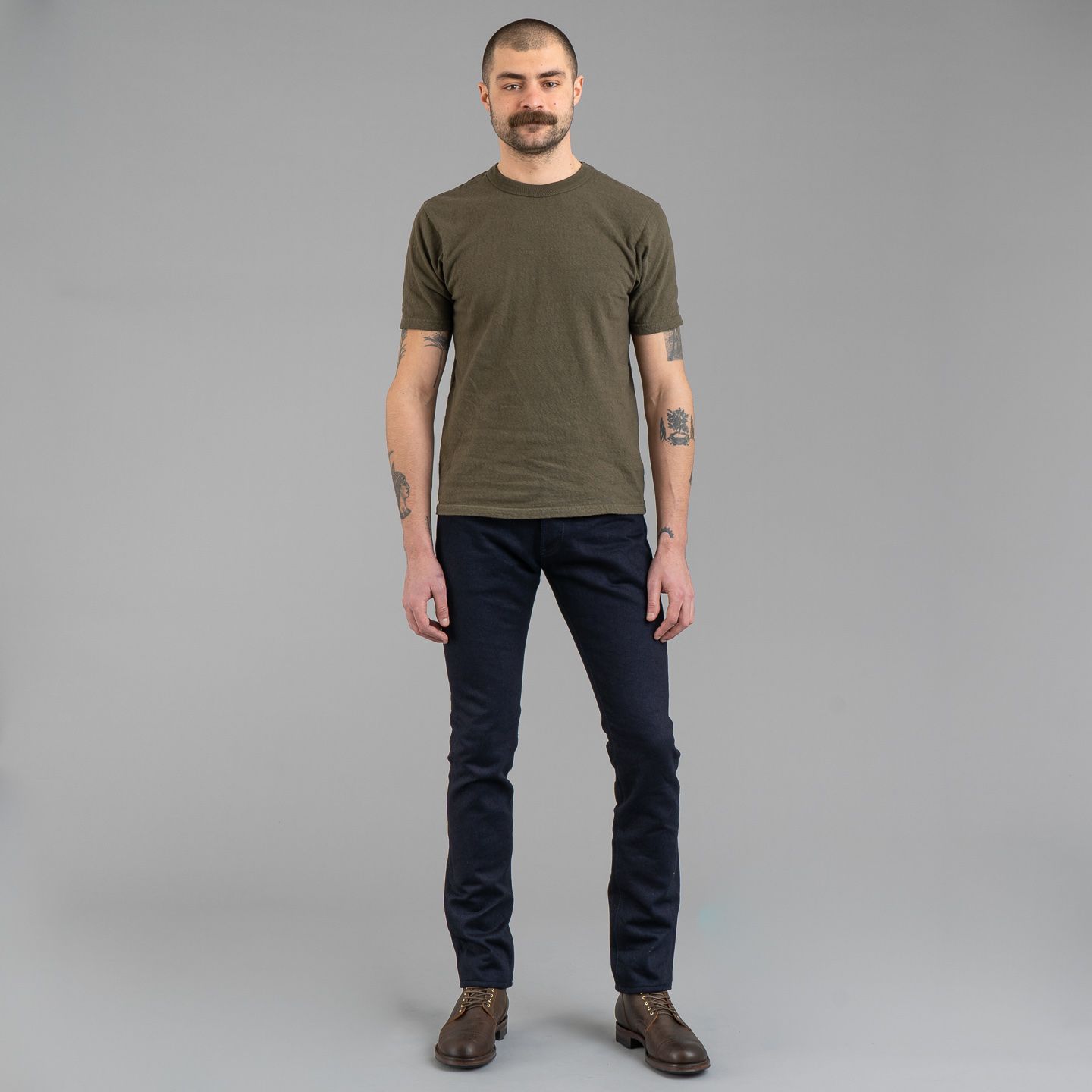 Iron Heart IH-555S-142ii 14oz Selvedge Denim Super Slim Cut Jeans - Indigo/Indigo