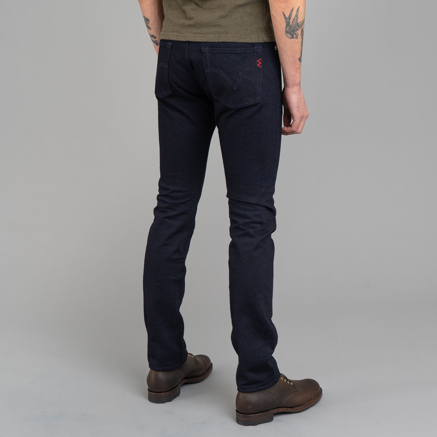 Iron Heart IH-555S-142ii 14oz Selvedge Denim Super Slim Cut Jeans - Indigo/Indigo - Image 15