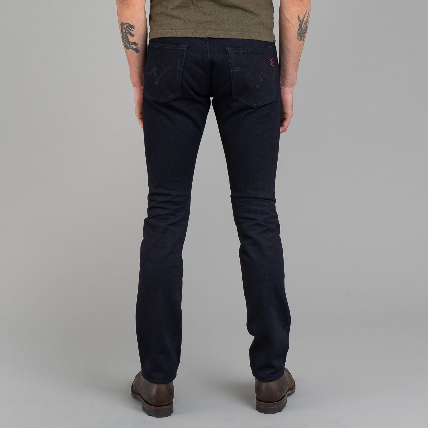 Iron Heart IH-555S-142ii 14oz Selvedge Denim Super Slim Cut Jeans - Indigo/Indigo - Image 13
