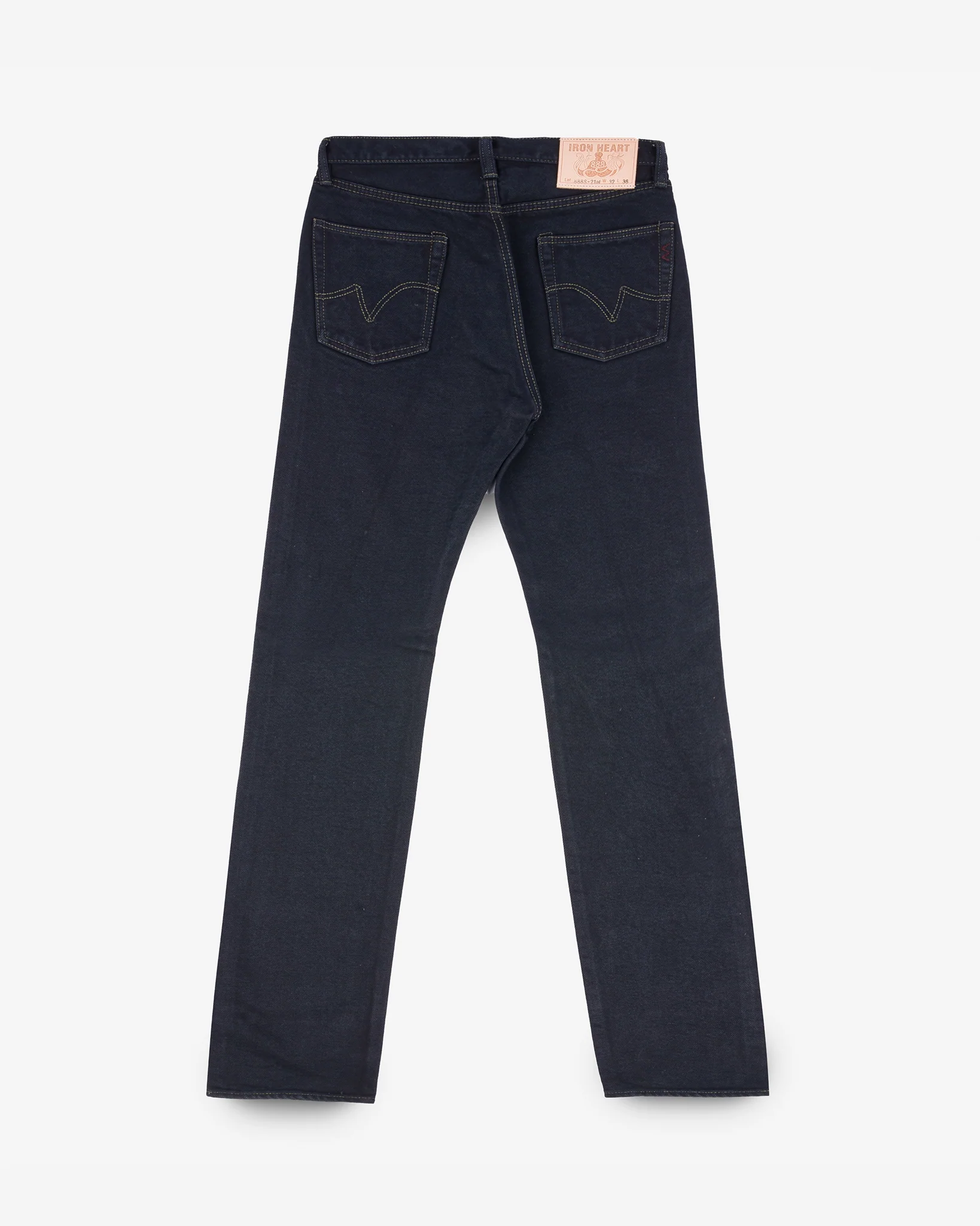 Iron Heart IH-888S-21od 21oz Selvedge Denim Medium/High Rise Tapered Cut Jeans - Indigo Overdyed Black - Image 3