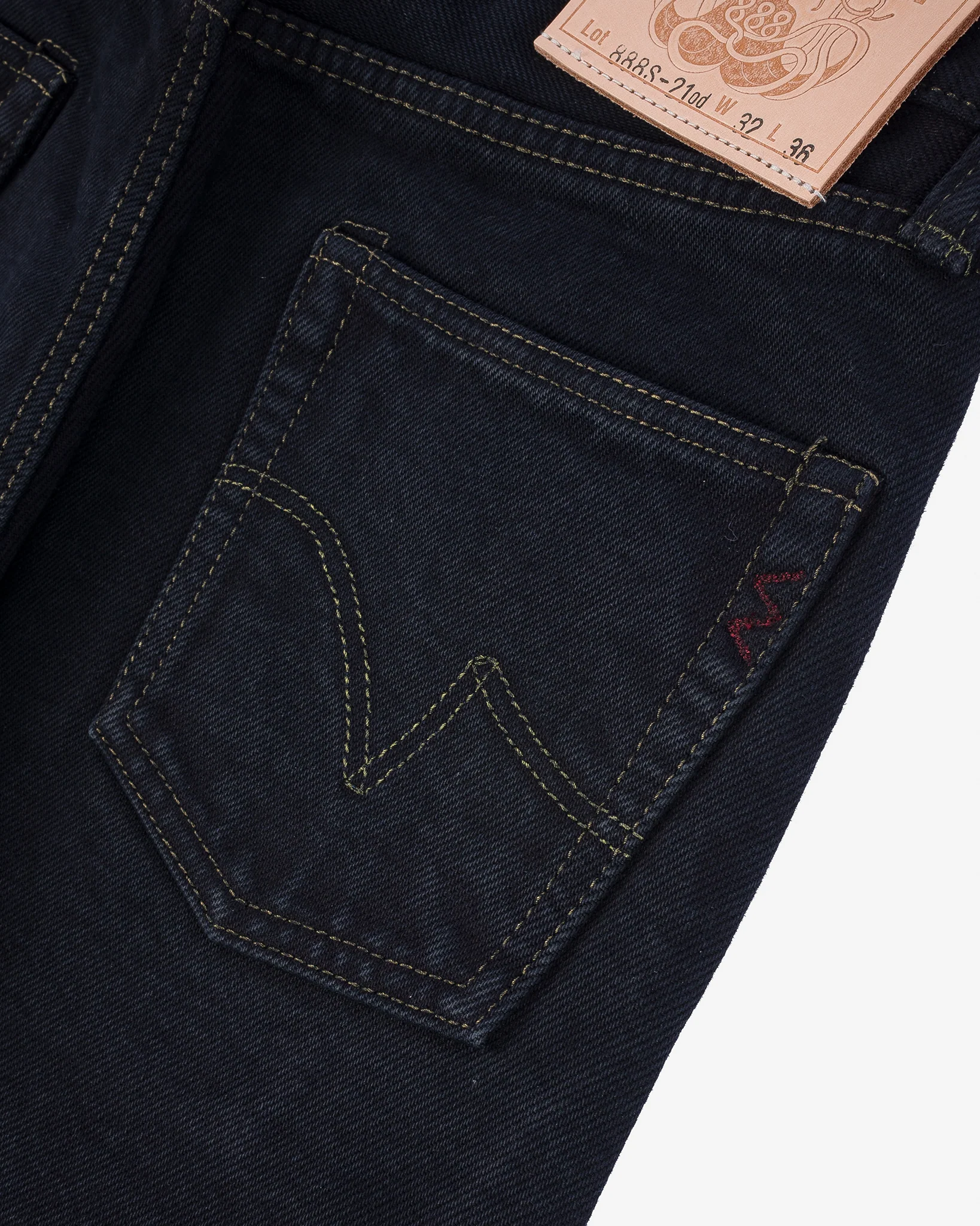 Iron Heart IH-888S-21od 21oz Selvedge Denim Medium/High Rise Tapered Cut Jeans - Indigo Overdyed Black - Image 6