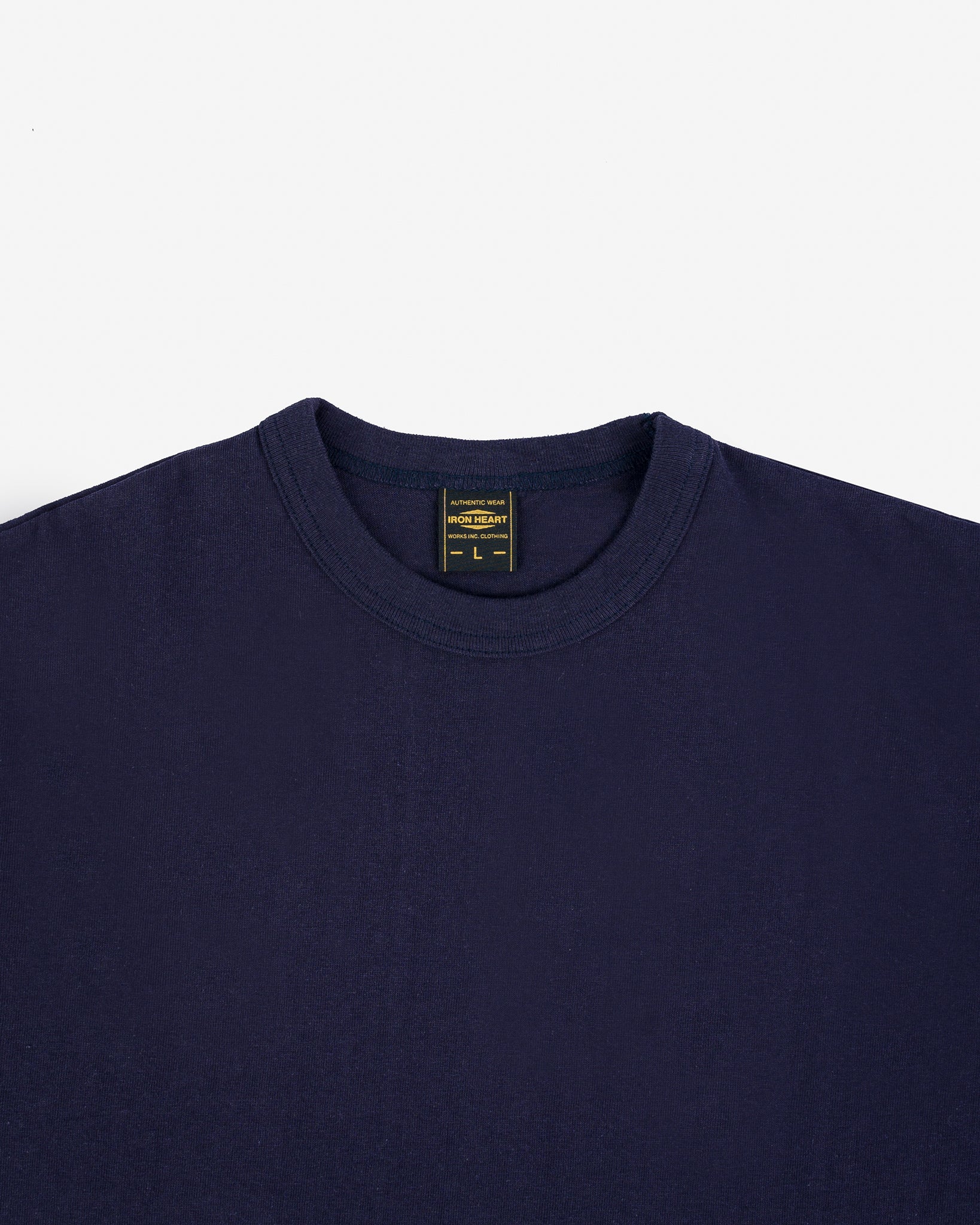 Iron Heart IHT-1610-NAV 6.5oz Loopwheel Crew Neck T-Shirt With Longer Body - Image 4