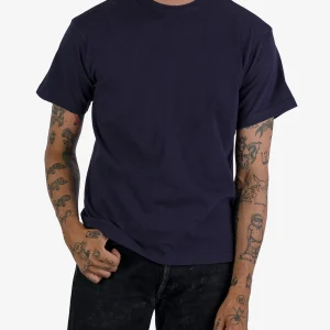 Iron Heart IHT-1610-NAV 6.5oz Loopwheel Crew Neck T-Shirt With Longer Body
