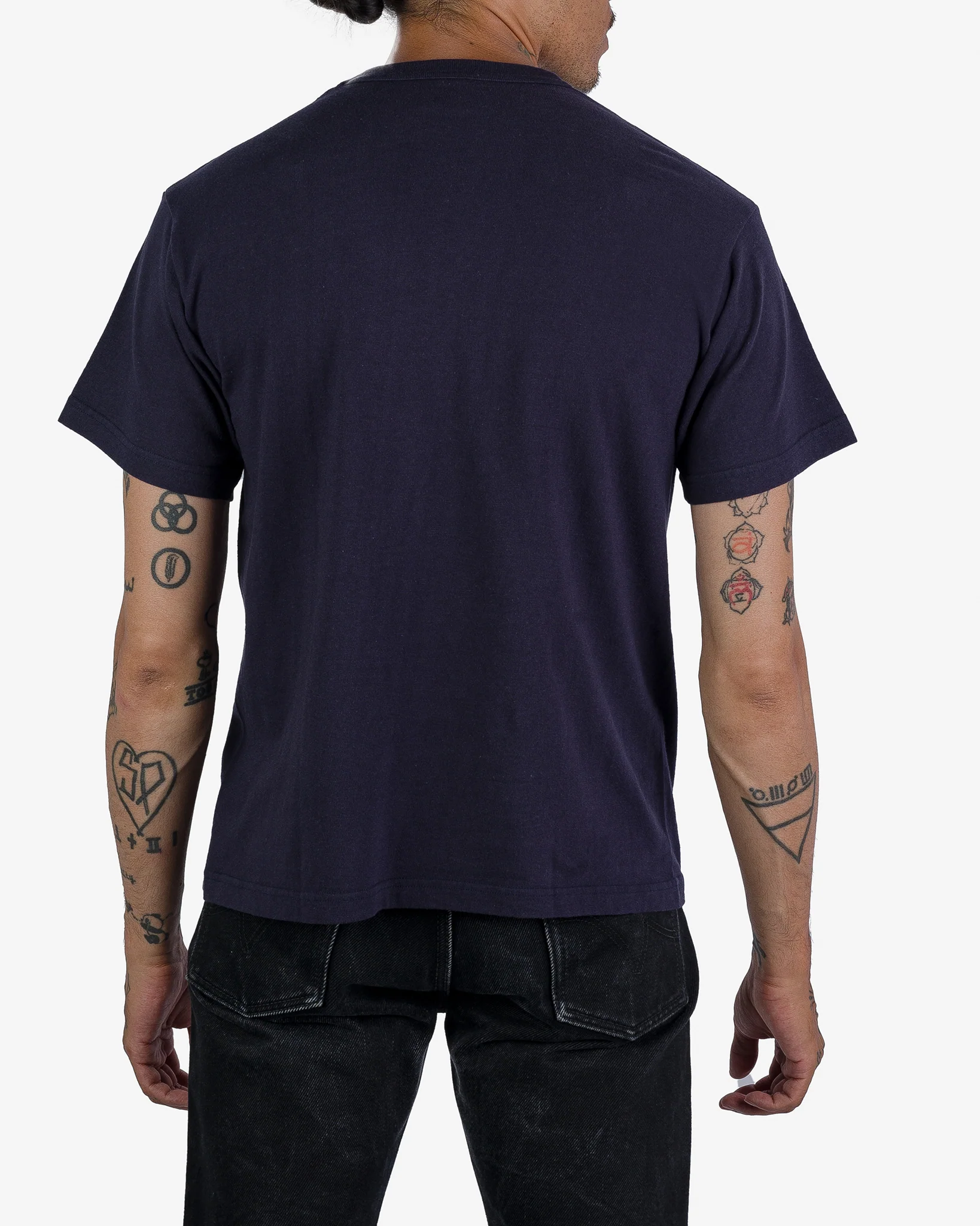 Iron Heart IHT-1610-NAV 6.5oz Loopwheel Crew Neck T-Shirt With Longer Body - Image 7