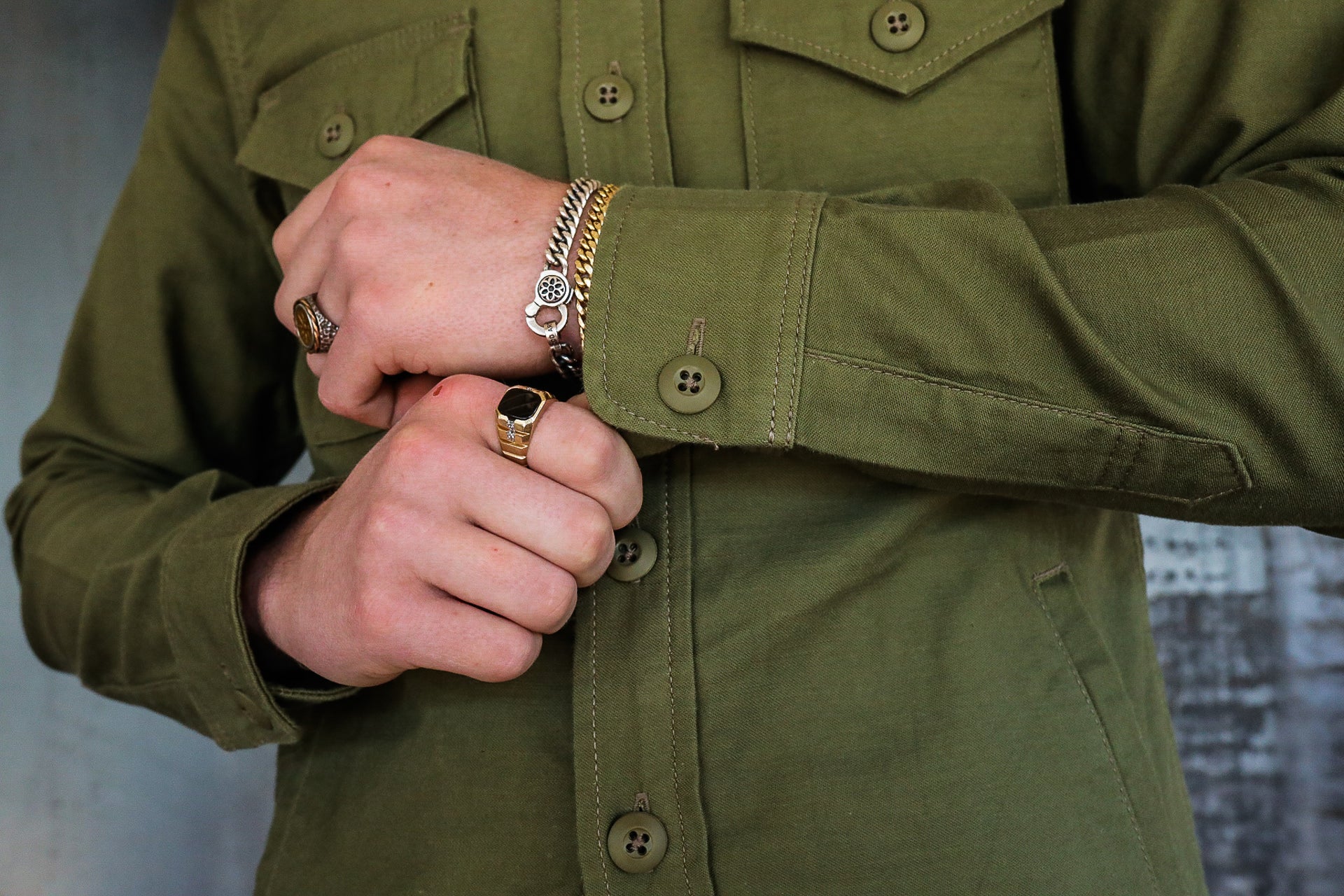 Iron Heart IHSH-328-GRN (FW22) 7oz Back Satin Military CPO Shirt - Image 10