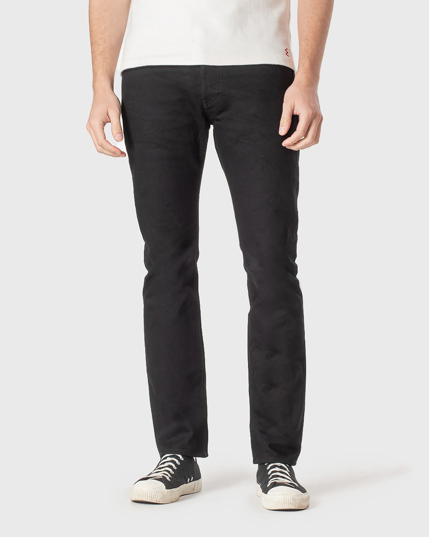 Iron Heart IH-555S-142BB 14oz Selvedge Denim Super Slim Cut - Black/Black - Image 17