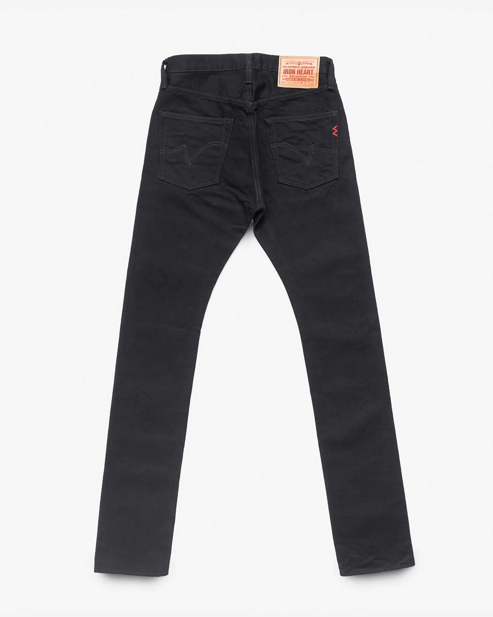 Iron Heart IH-555S-142BB 14oz Selvedge Denim Super Slim Cut - Black/Black - Image 3