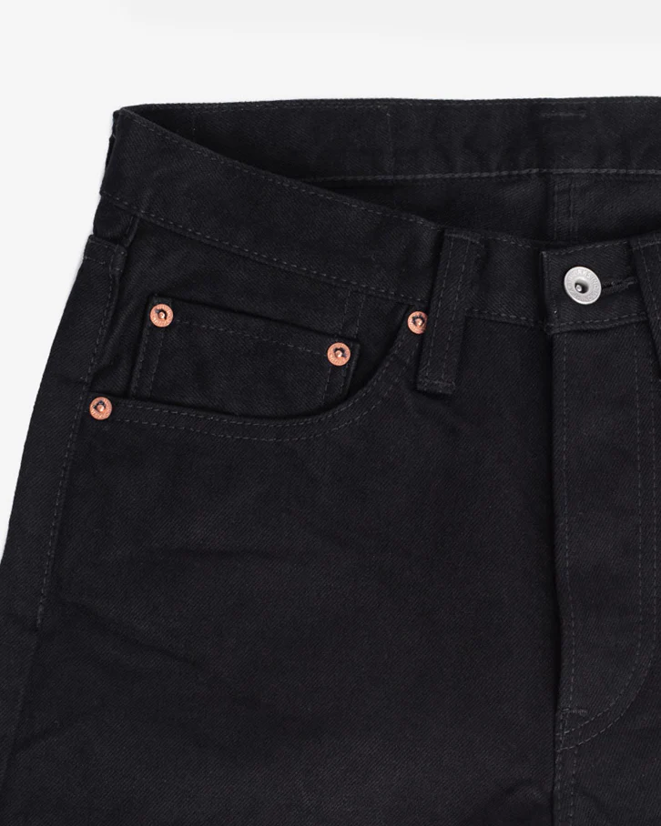 Iron Heart IH-555S-142BB 14oz Selvedge Denim Super Slim Cut - Black/Black - Image 4