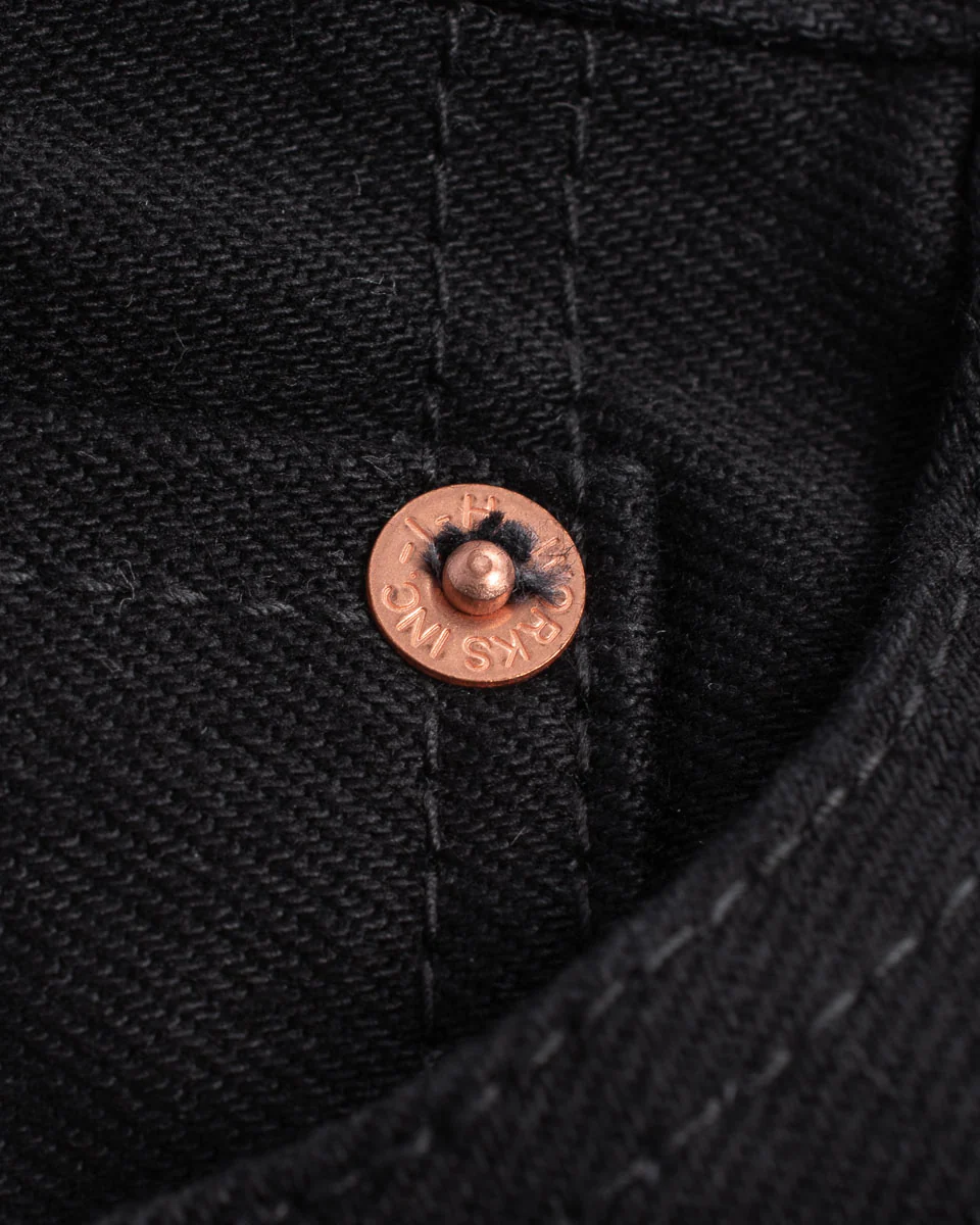 Iron Heart IH-555S-142BB 14oz Selvedge Denim Super Slim Cut - Black/Black - Image 10