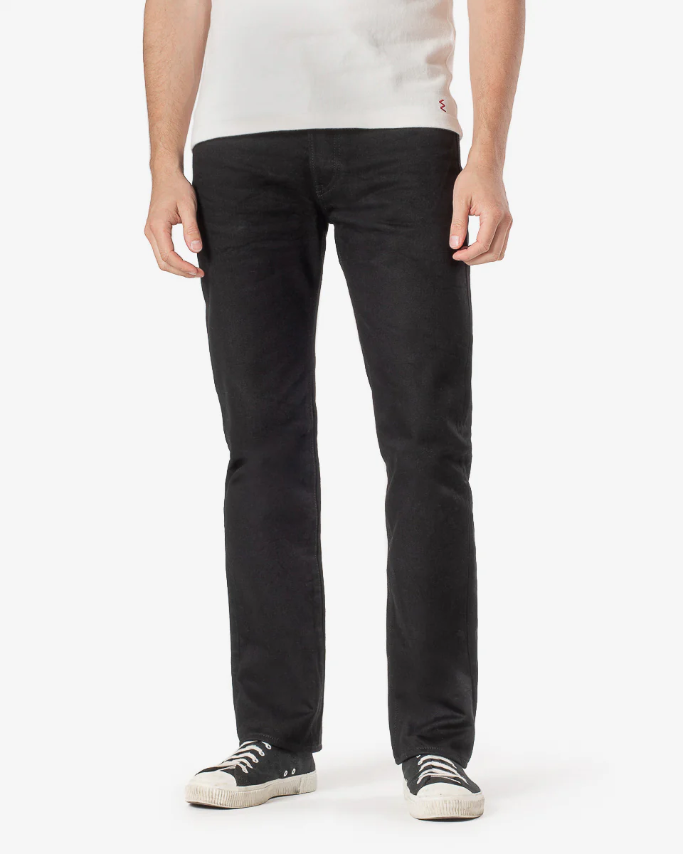 Iron Heart IH-666S-142BB 14oz Selvedge Denim Slim Straight Cut - Black/Black - Image 15