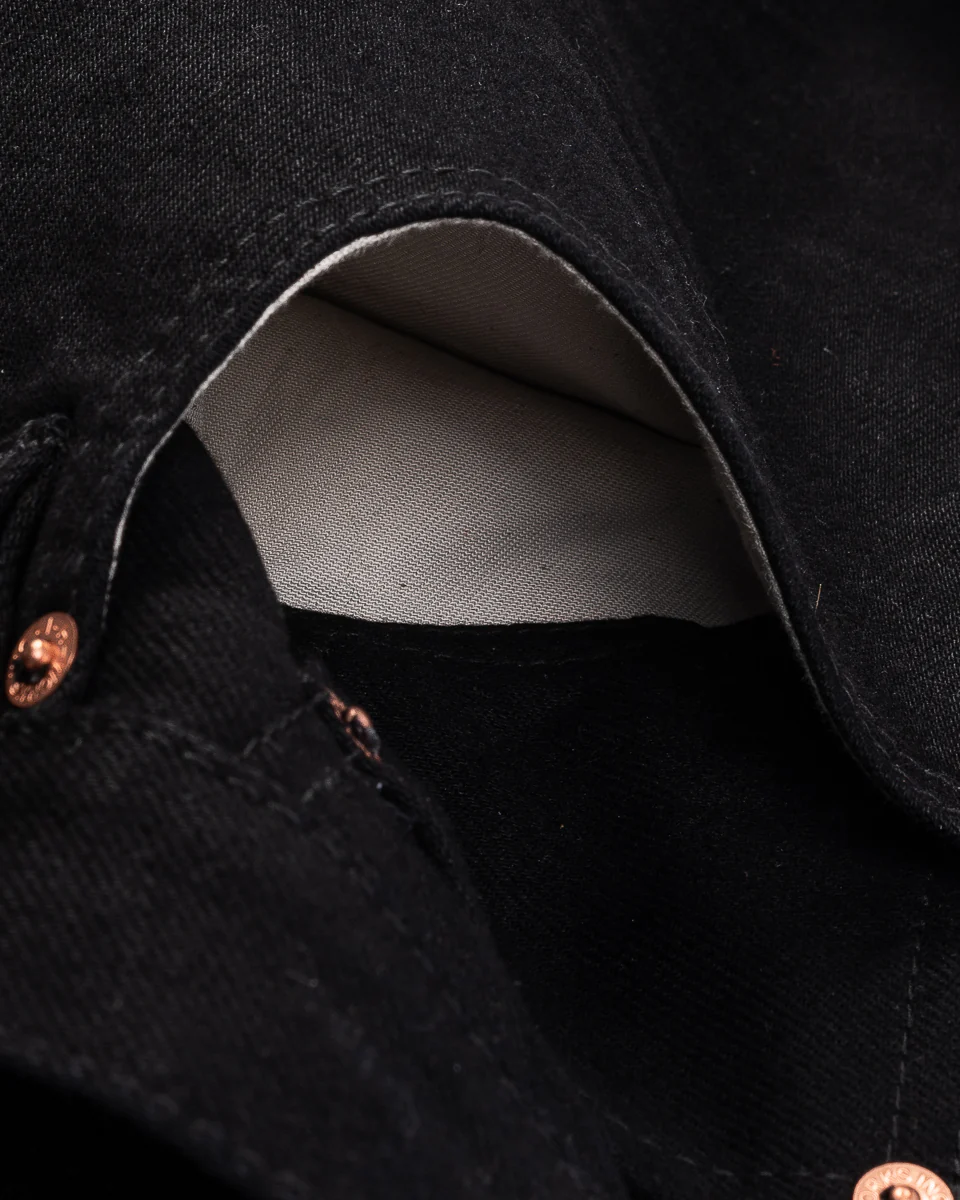 Iron Heart IH-555S-142BB 14oz Selvedge Denim Super Slim Cut - Black/Black - Image 12