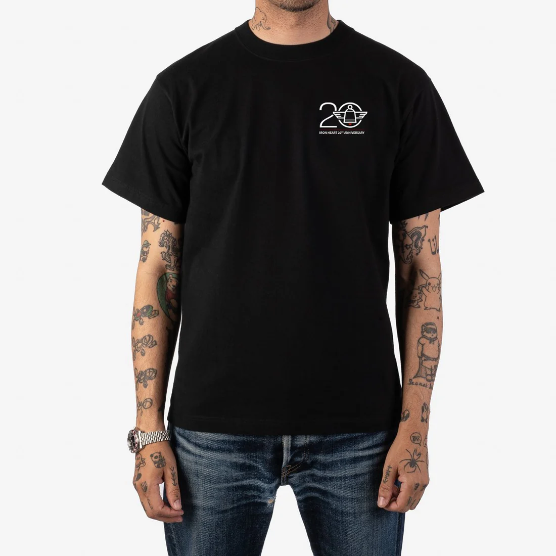 Iron Heart IHPT-ANNY20 7.5oz Printed "20th Anniversary" Loopwheel Crew Neck T-Shirt - Image 9
