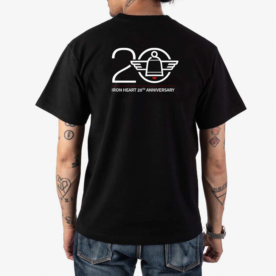 Iron Heart IHPT-ANNY20 7.5oz Printed "20th Anniversary" Loopwheel Crew Neck T-Shirt