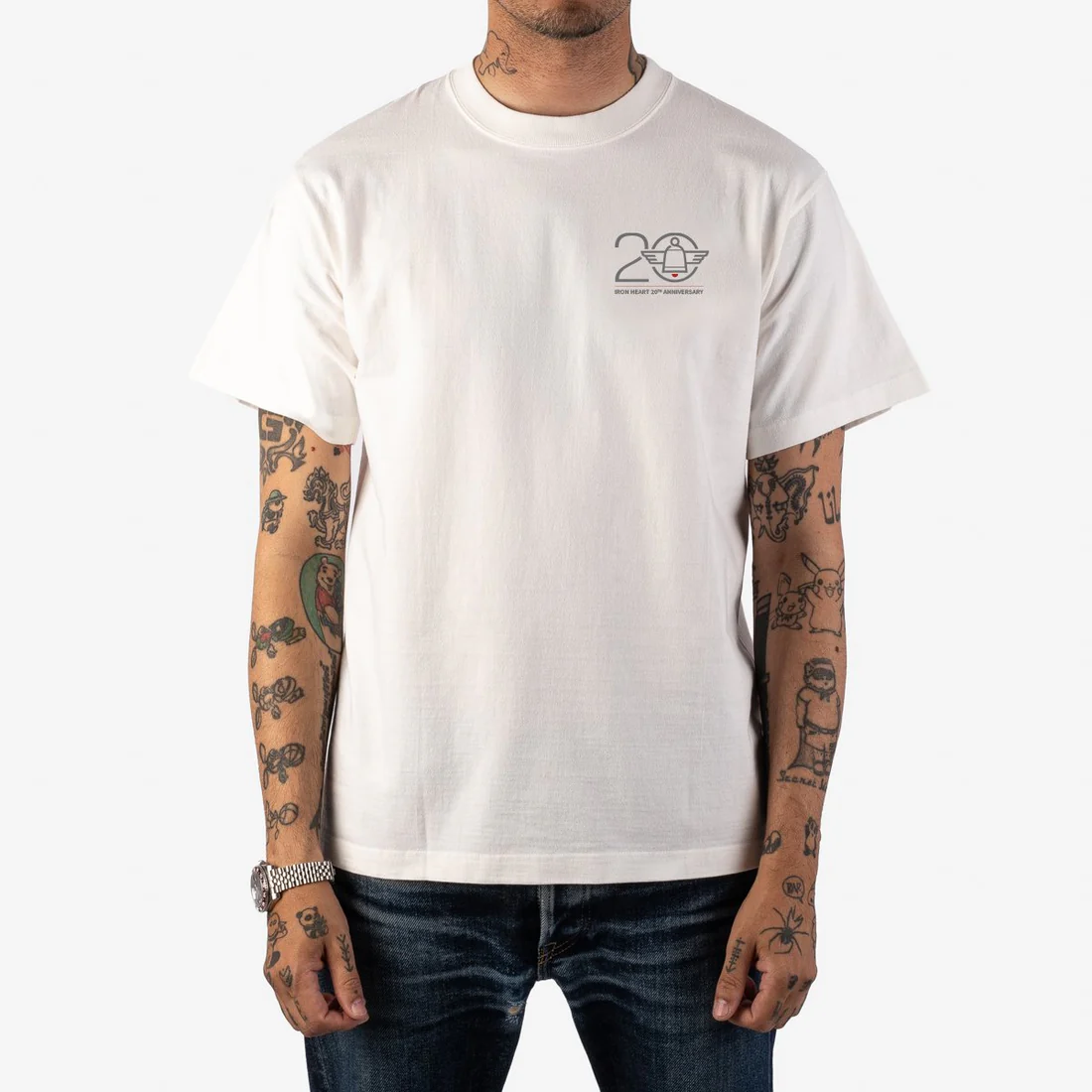 Iron Heart IHPT-ANNY20 7.5oz Printed "20th Anniversary" Loopwheel Crew Neck T-Shirt - Image 6