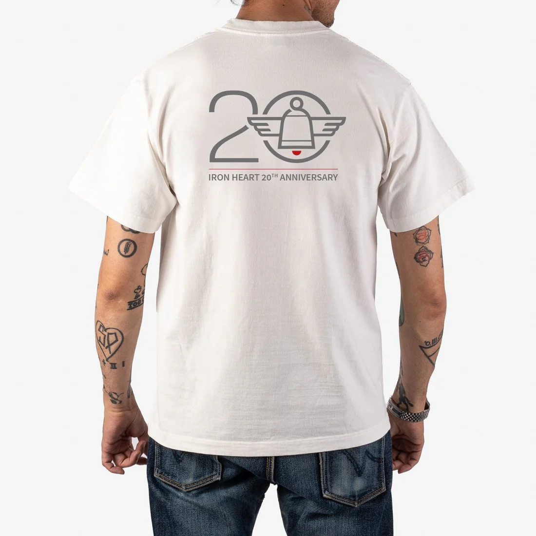 Iron Heart IHPT-ANNY20 7.5oz Printed "20th Anniversary" Loopwheel Crew Neck T-Shirt - Image 7