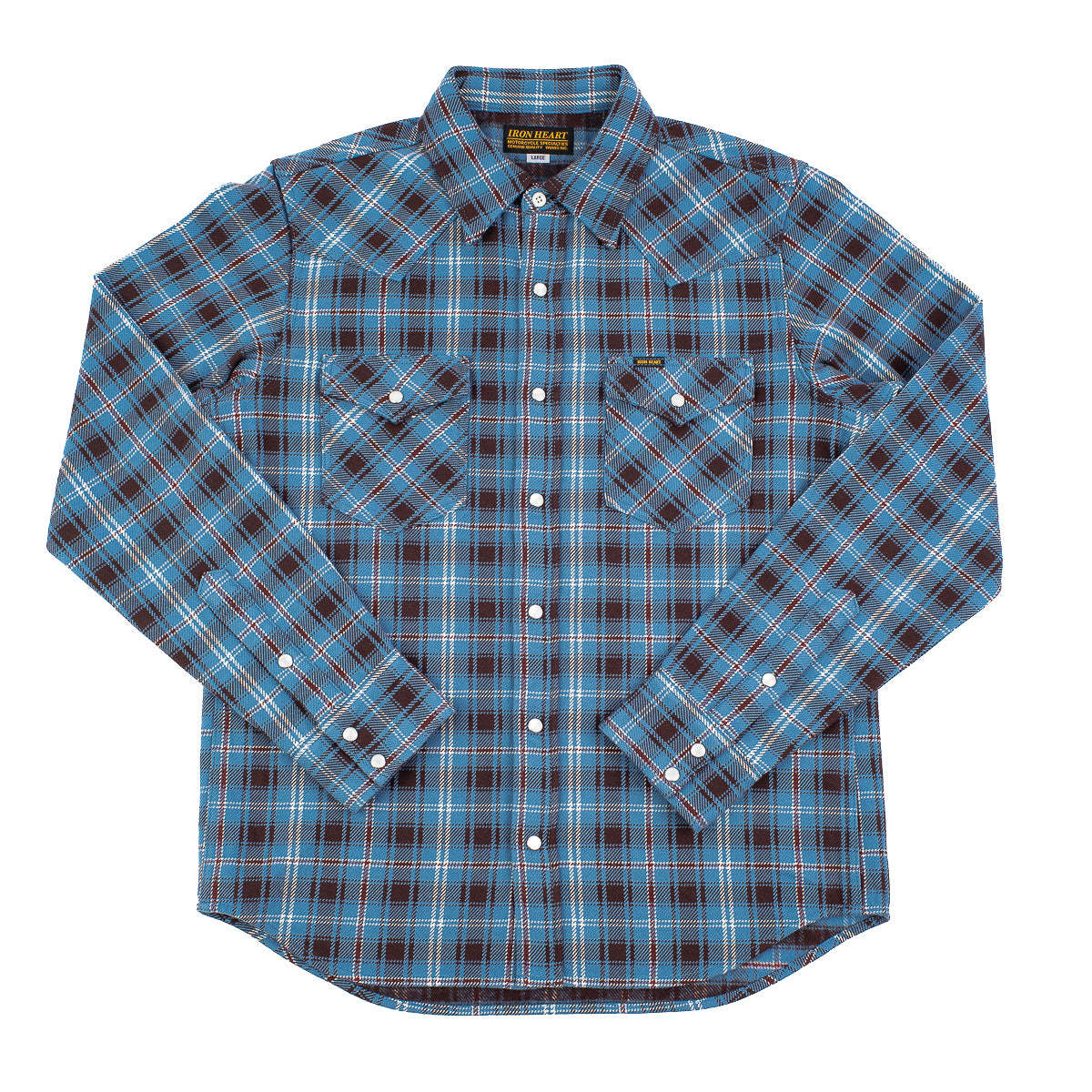 Iron Heart IHSH-333-WESTERN (FW22) Ultra Heavy Flannel Blanket Check Western Shirt