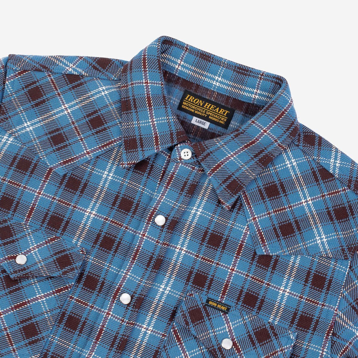 Iron Heart IHSH-333-WESTERN (FW22) Ultra Heavy Flannel Blanket Check Western Shirt - Image 3