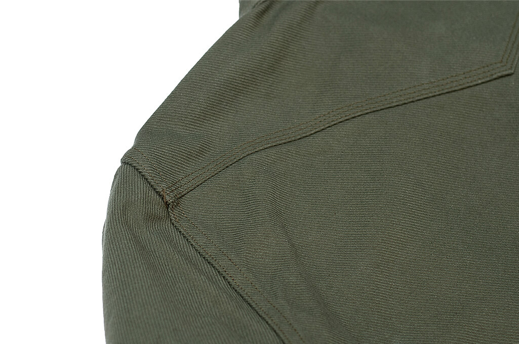 Iron Heart IHSH-235-OLV 13oz Military Serge Western Shirt - Olive Green - Image 11