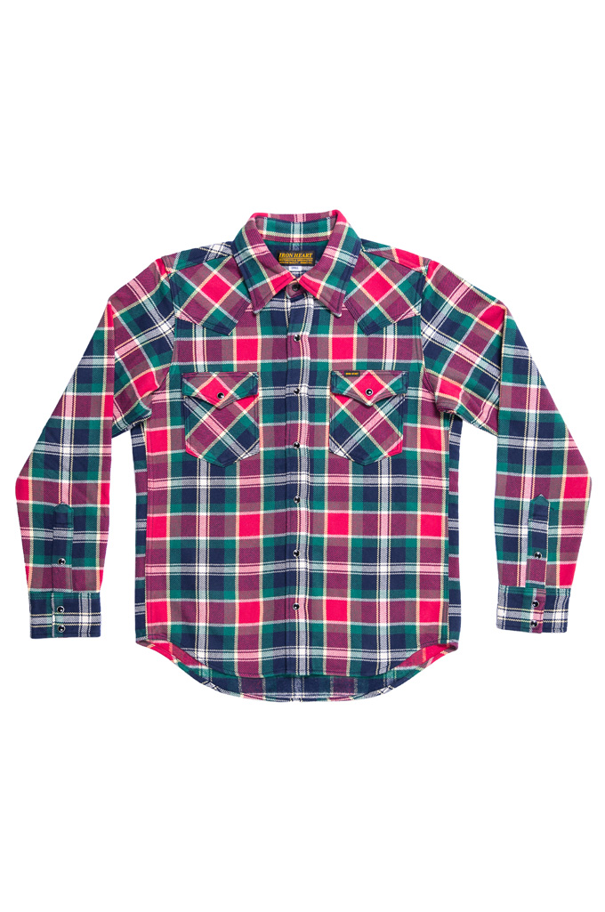 Iron Heart IHSH-336 Ultra Heavy Flannel Crazy Check Western Shirt
